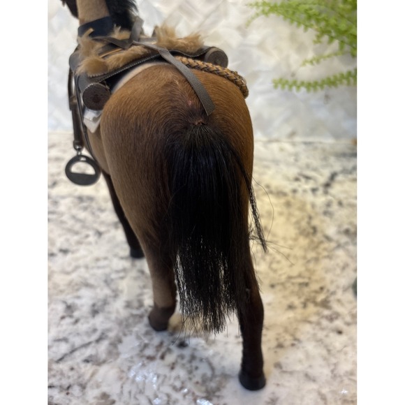 Vintage Model Horse Realistic Figure Real Hair Glass Eyes Saddle 10"‎ Tall - Picture 5 of 16